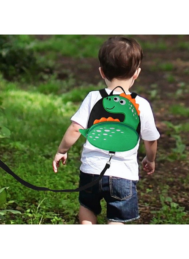 Toddler Backpack Harness With Safety Leash Cute Dinosaur Harnesses With Kids Anti Lost Wrist Link Mini Child Schoolbag With Wristband Tether Strap And Protection Leashes For Baby Boys (Black)