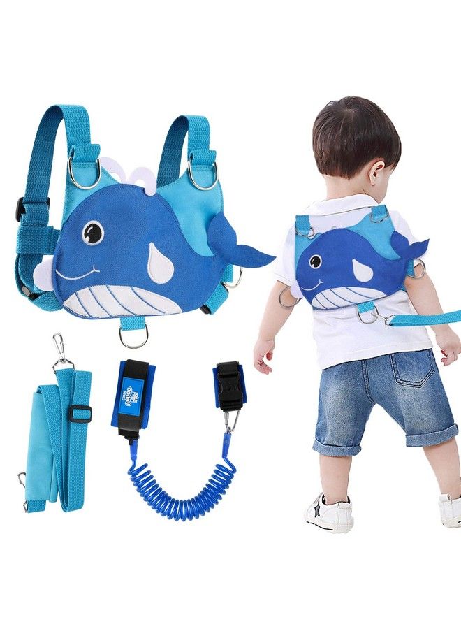Toddler Leash For Walking Baby Leashes For Toddlers 4In1 Kid Harness With Leash Child Safety Leash Anti Lost Wrist Link (Whale)