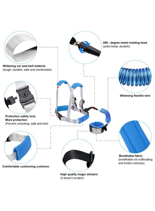 2 In 1 Toddler Leash Anti Lost Wrist Link For Toddlers Toddler Harness Baby Leash Leash For Toddlers Wrist Leashes Child Leashes For Toddlers Not Easy To Open Without Key