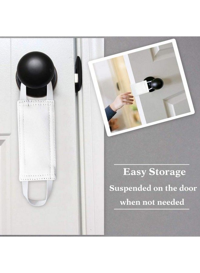Quiet Door Closer For Baby Nursery Door Silencers Latch Cover Strong Elastic Straps Door Covers For Universal Fits Standard Size Pure White Set Of 3