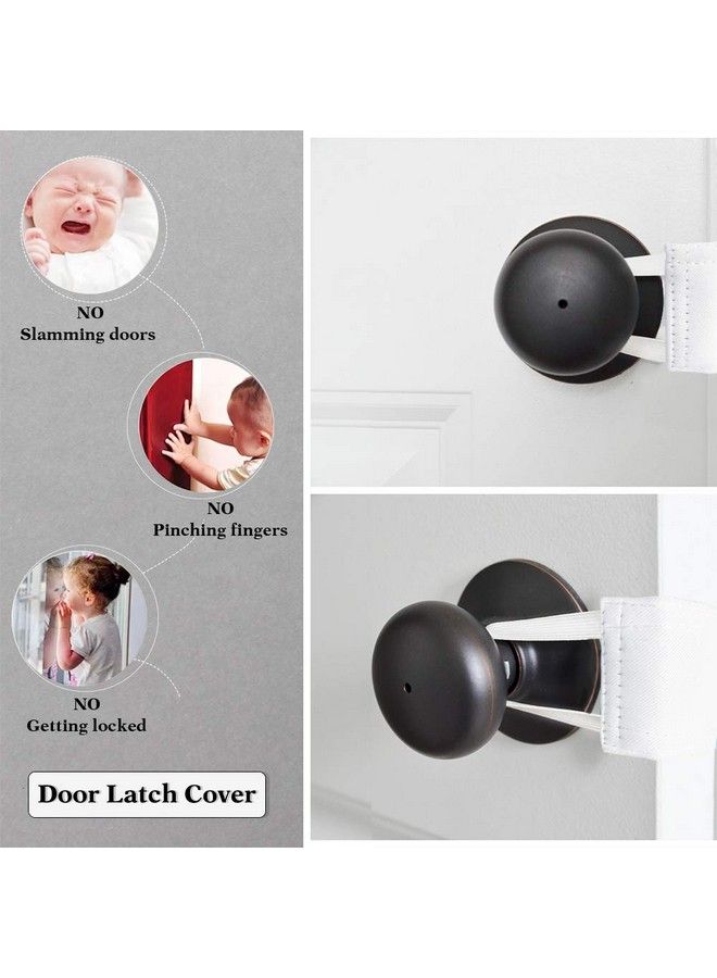 Quiet Door Closer For Baby Nursery Door Silencers Latch Cover Strong Elastic Straps Door Covers For Universal Fits Standard Size Pure White Set Of 3