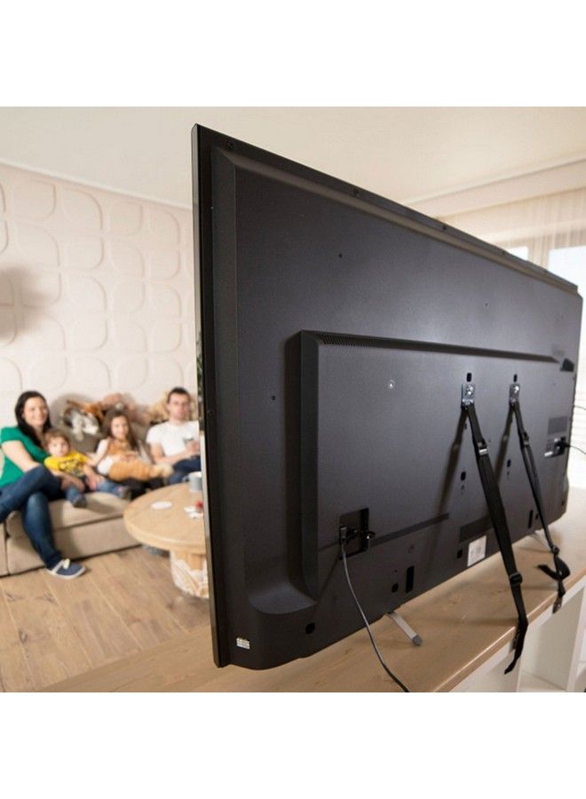 Baby Safety Metal Tv Straps Furniture Antitip Straps Heavy Duty Strap All Flat Screen Tv/Furniture 2 Pack