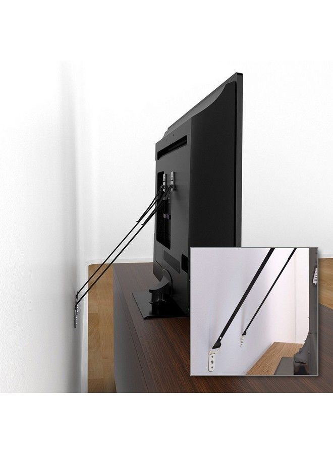 Baby Safety Metal Tv Straps Furniture Antitip Straps Heavy Duty Strap All Flat Screen Tv/Furniture 2 Pack