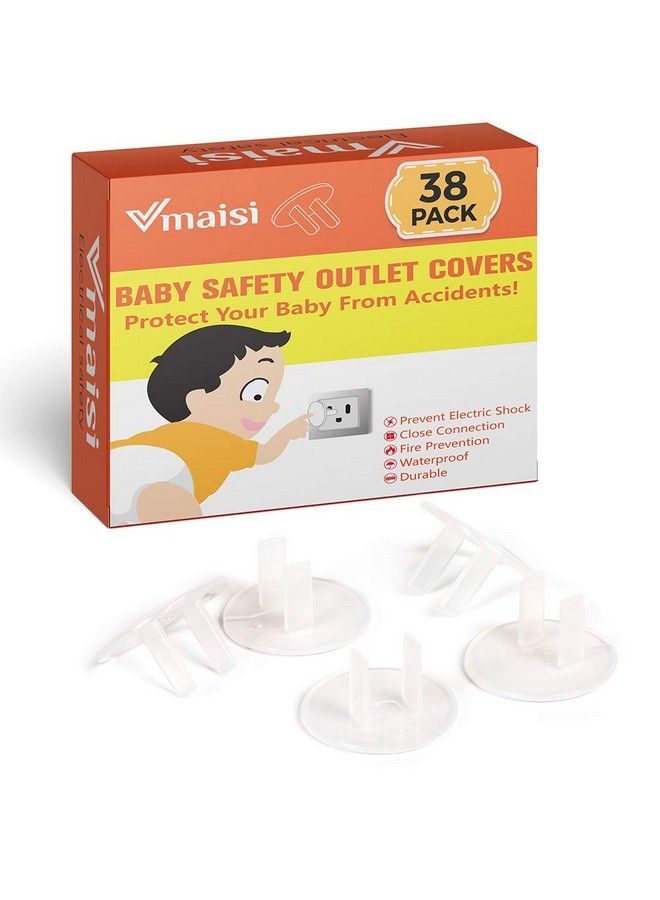 38 Pieces Clear Outlet Covers Baby Proofing Vmaisi Electrical Safety Childproof Plug Protector (Clear 38 Pack)