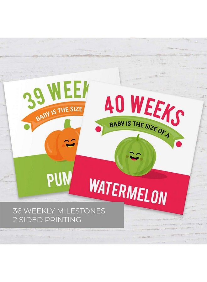 Maternity Weekly Milestone Photo Props / 18 Card Set Of 36 Baby Growth Designs / 9