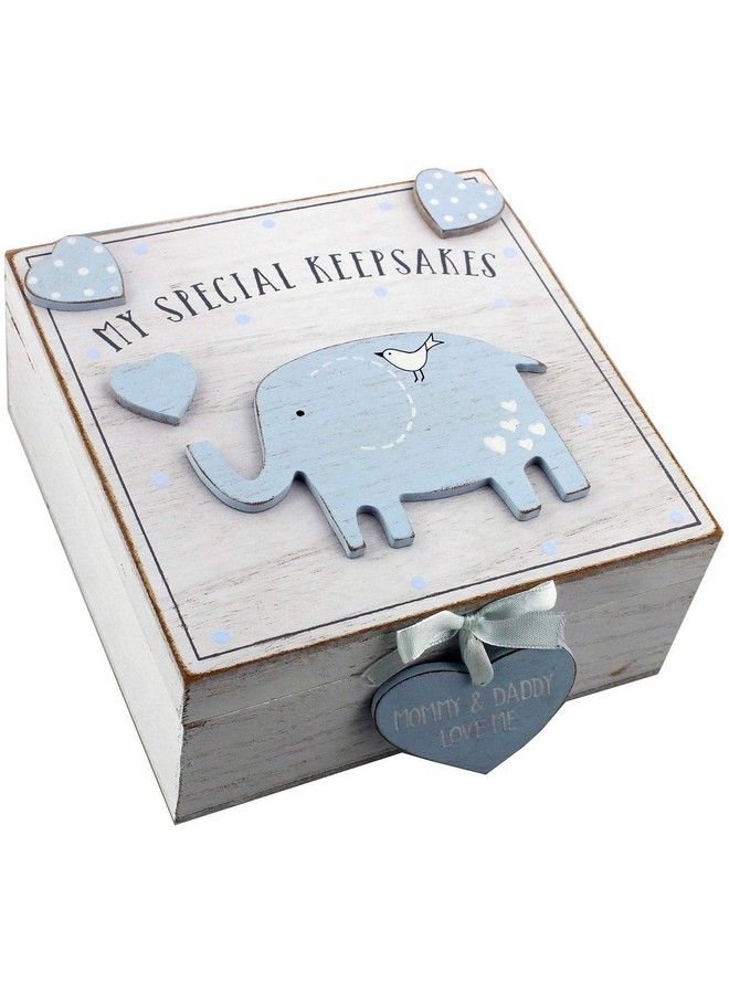 Baby Boy Wooden Memories Keepsake Box Vintage Style