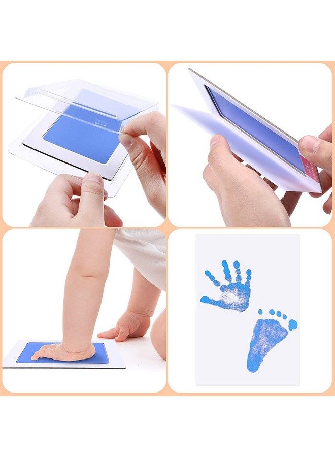 18 Pieces Baby Inkless Handprint And Footprint Kit 6 Safe Hand And Foot Ink Pad Clean Touch Dog Paw Print Stamp Kit And 12 Card For Newborn Registry Family Keepsake Baby Gift (Medium)