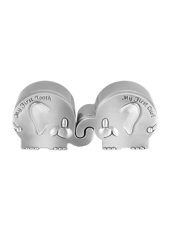 Silver Tooth Holder Baby First Tooth And Curl Keepsake Box Set Teeth Fairy Containter Gift Boxes For Child Kids
