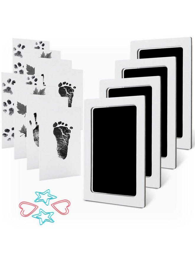 Baby Footprint Handprint Pet Paw Print Kit With 4 Ink Pads And 8 Imprint Cards