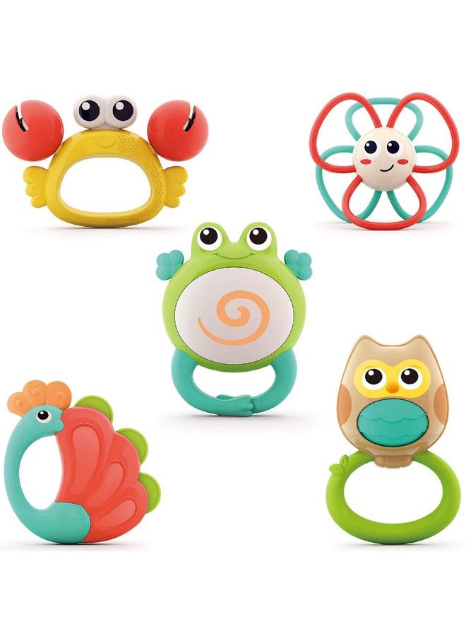 Baby Rattle Teether Sets Musical Rattles Toys Babies Grab Shaker And Spin Rattle Toy Early Educational Toys Gifts Set For 3 6 9 12 Months Newborn Baby Infant Boys Girls