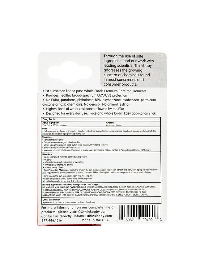 Sunscreen Stick White/Orange 0.64 Ounce (2 Pack)
