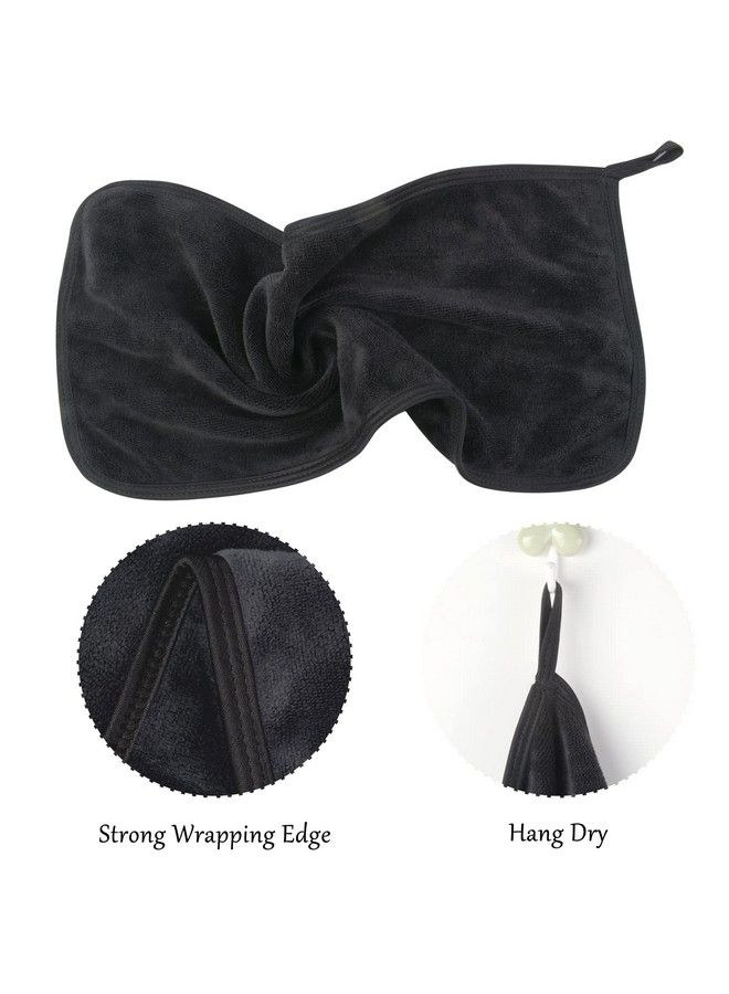 Microfiber Face Makeup Remover Cloths Reusable Facial Cleaning Towel Ultra Soft Washcloths 8Inchx16Inch，Black 6 Pack