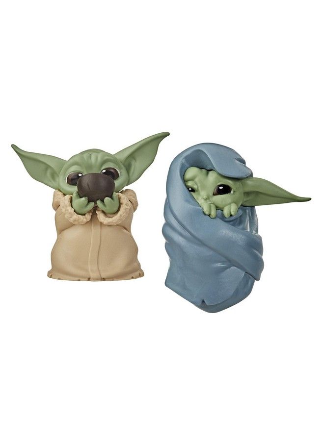 The Bounty Collection The Child Collectible Toys 2.2Inch The Mandalorian “Baby Yoda” Sipping Soup Blanketwrapped Figure 2Pack Green