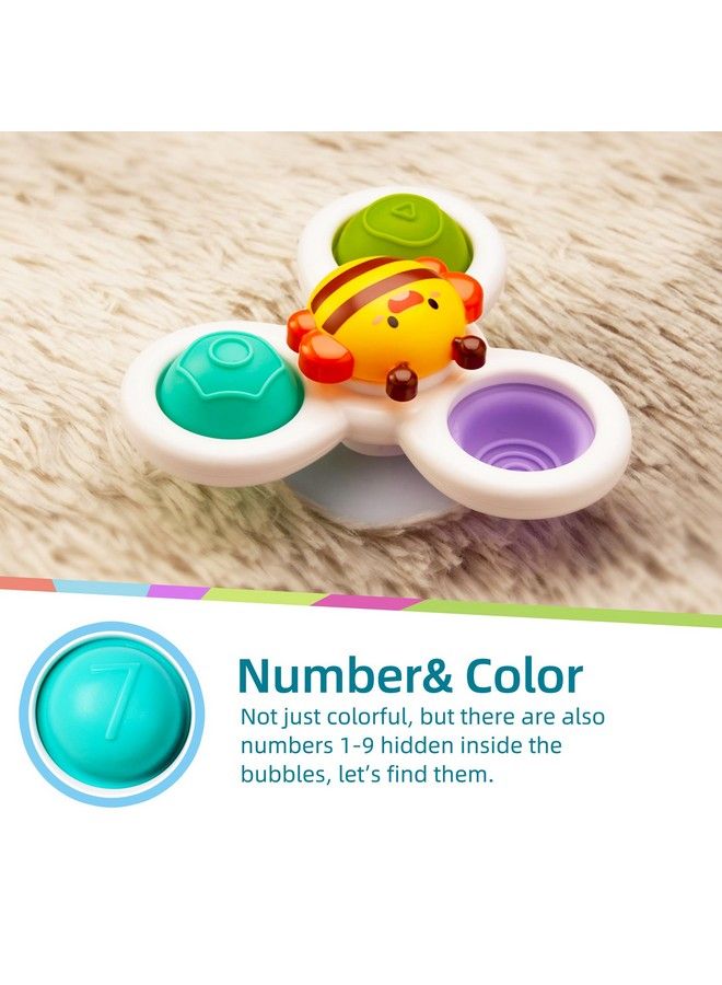 Suction Cup Spinnerz Toy Baby Bath Toys Fidget Blocks Simple Bubble High Chair Toys Sensory Toys For Infant 1218 Months Birthday Gifts For Toddler 13 And Kids Stress Relief (Farm)