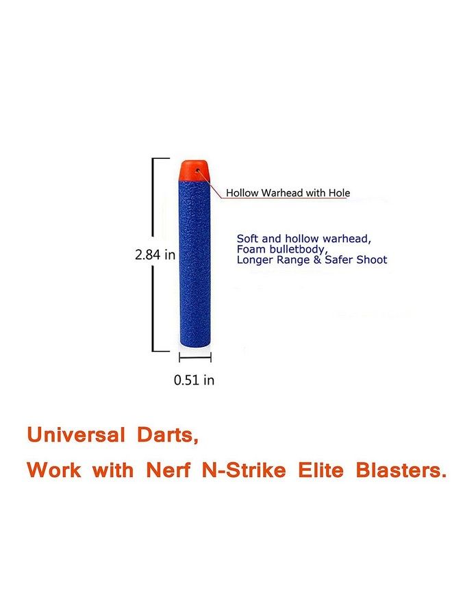 Refill Darts 100Pcs Bullets Ammo Pack For Nerf Nstrike Elite 2.0 Series Dinosquad Compatible With All Elite Blasters Blue