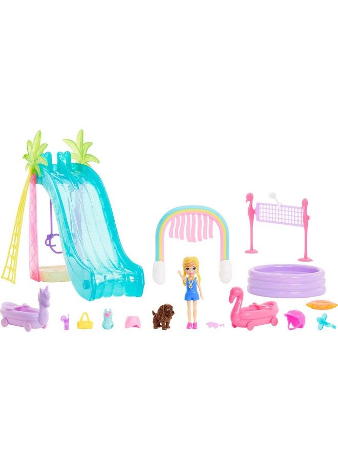 Outdoor Toy With 3Inch Doll Toy Cars & Playground Accessories Sunshine Splash Park Playset