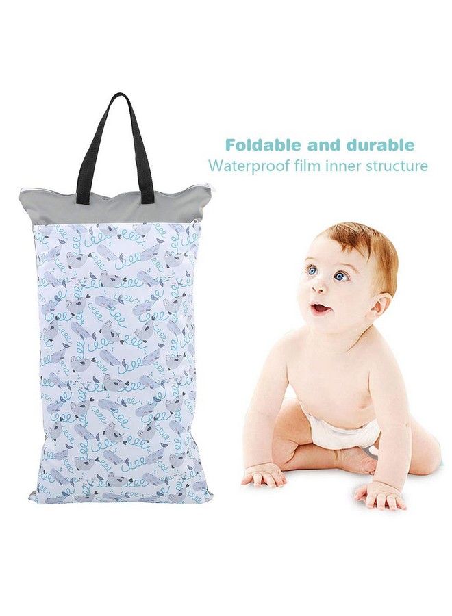 Wet Dry Cloth Diaper Bags Double Zippers And Double Pockets Large Hanging Reusable Waterproof Wet Pail Bag For Beach Pool Gym Wet Dirty Clothes