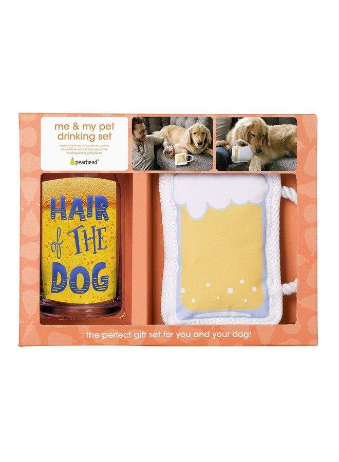 Hair Of The Dog Pint Glass And Dog Toy Matching Set White Medium