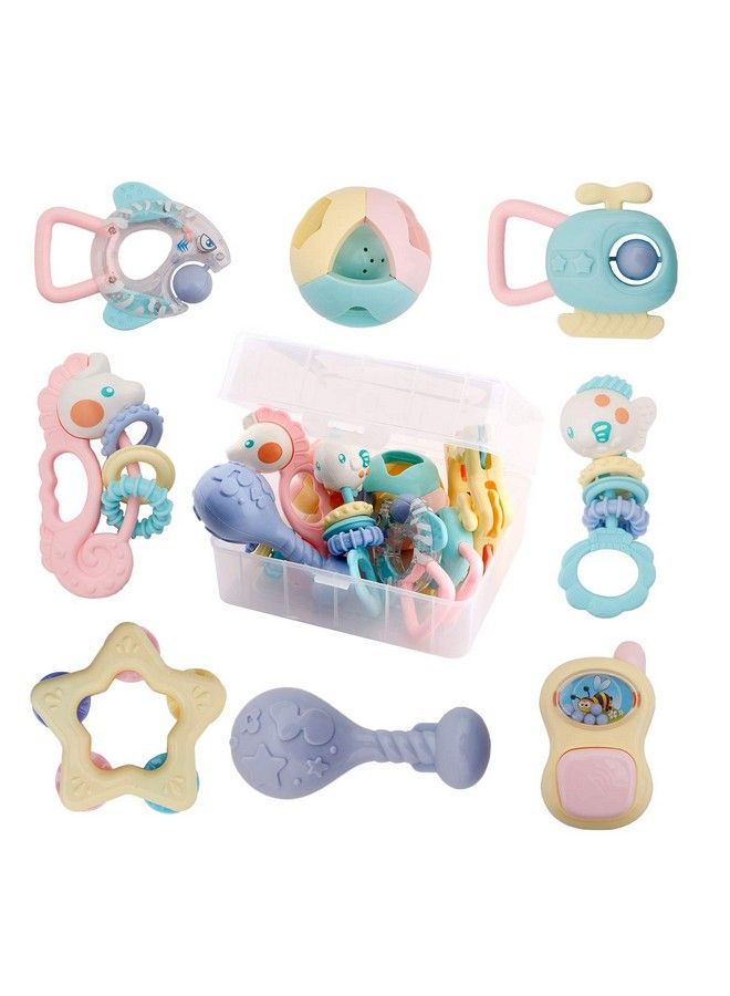 Baby Rattles Teether Baby Toys Newborn Toys Rattle Musical Toy Set Shaker Grab And Spin Early Educational Toys For Baby Infant Newborn Easter Gifts