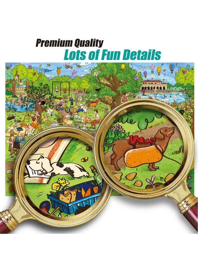 1000 Piece Puzzle For Adults Dog Park Jigsaw Puzzles 1000 Pieces 1000 Pieces High Resolution Matte Finish Smooth Edging No Dust Leisure Animal Puzzle