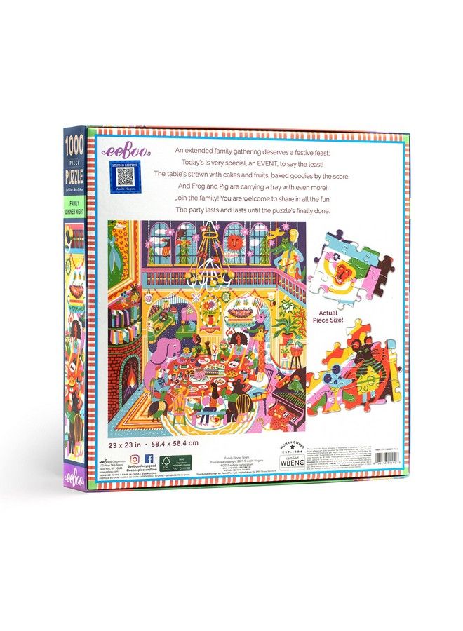 : Piece And Love Family Dinner Night 1000 Piece Square Jigsaw Puzzle Sturdy Puzzle Pieces A Cooperative Activity With Friends And Family