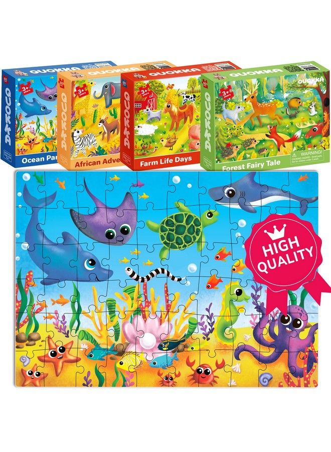60 Piece Puzzles For Kids Ages 48 4 Jigsaw Toddler Puzzles Ages 35 By Quokka Animals Toys For Children 6810 Year Old For Boys And Girls
