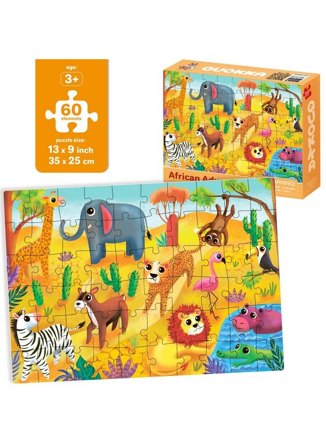 60 Piece Puzzles For Kids Ages 48 4 Jigsaw Toddler Puzzles Ages 35 By Quokka Animals Toys For Children 6810 Year Old For Boys And Girls
