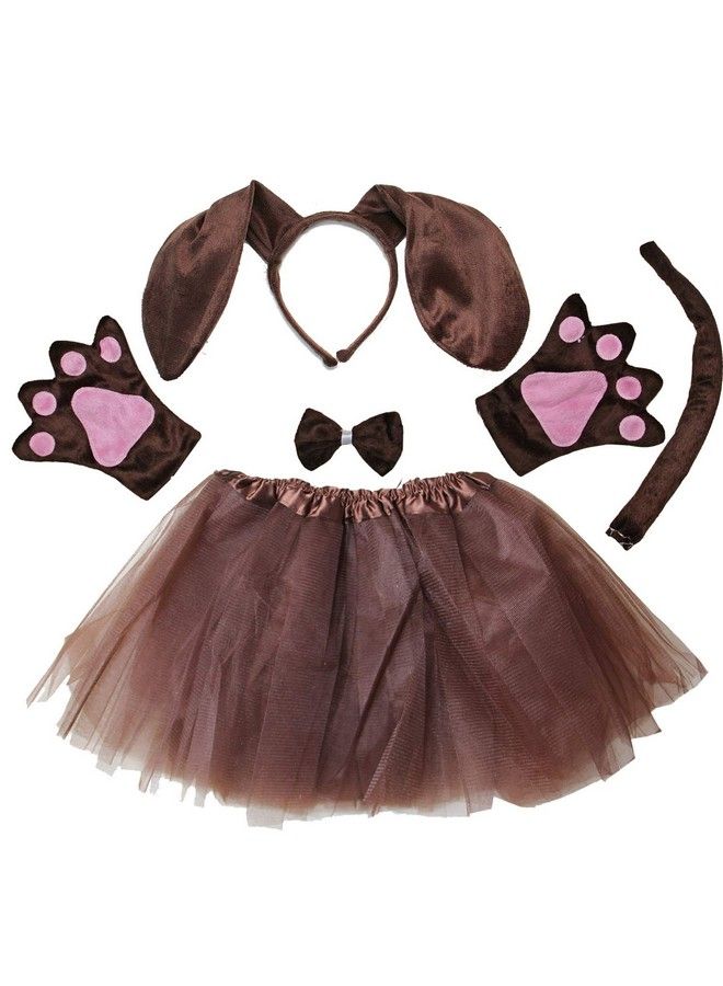 Kids Animal Costume Dachshund Tutu And Headband Brown
