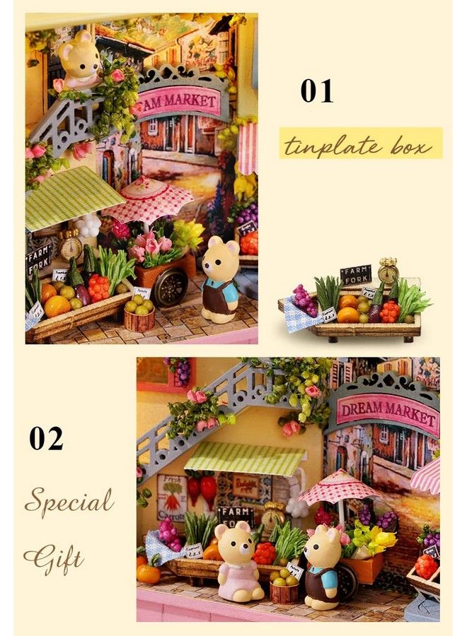 Dollhouse Miniature With Furniture Kit Handmade Diy House Model For Teens Adult Gift (Lucky Market)