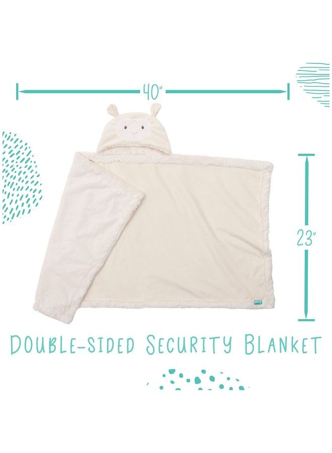 Baby Lil’ Luvs Hooded Blanket Liam Llama Ultra Soft Plush Security Blanket For Babies And Newborns