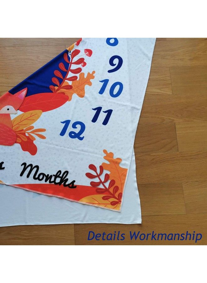 Fox Baby Month Milestone Blanket For Baby Boy & Girl Baby Age Blanket For Photo Taken; Fox Themed Babyshower Gifts