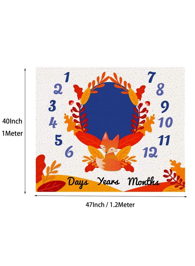 Fox Baby Month Milestone Blanket For Baby Boy & Girl Baby Age Blanket For Photo Taken; Fox Themed Babyshower Gifts