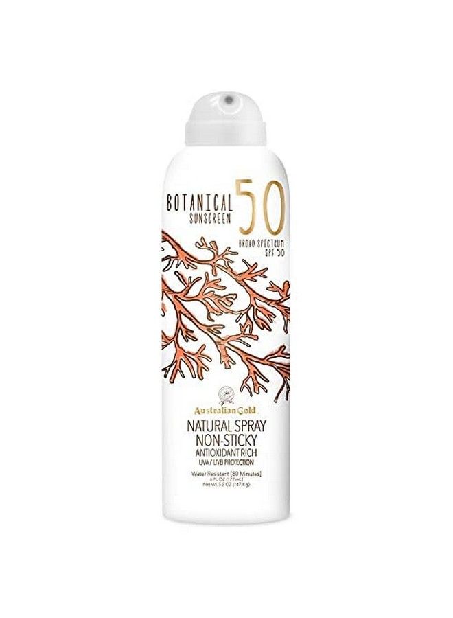 Botanical Sunscreen Natural Spray Spf 50 6 Ounce : Broad Spectrum : Water Resistant