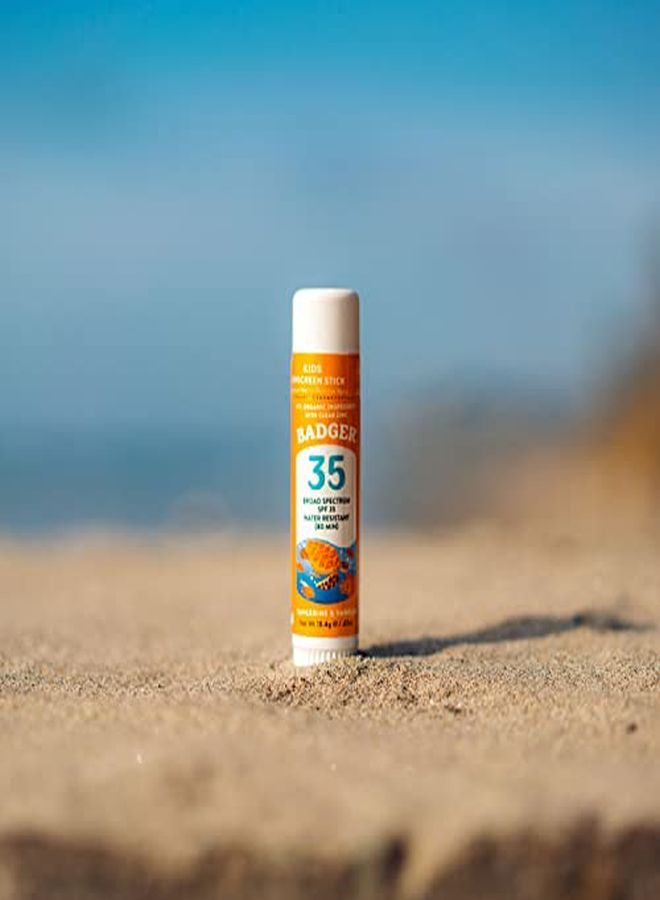 Spf 35 Kids Mineral Sunscreen Face Stick Ð ReefFriendly BroadSpectrum WaterResistant Kids Sunscreen With Zinc Oxide Ð Tangerine And Vanilla, .65 Oz