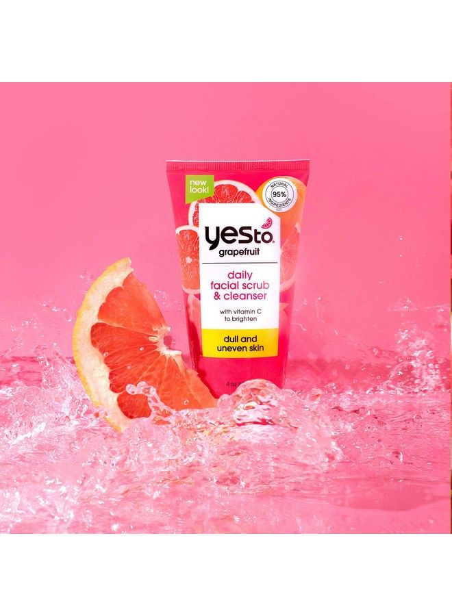 Grapefruit Daily Facial Scrub & Cleanser Exfoliating & Restoring Cleanser That Enhances Skins Radiance With Antioxidants Lemon Balm Extract & Vitamin C Natural Vegan & Cruelty Free 4 Oz