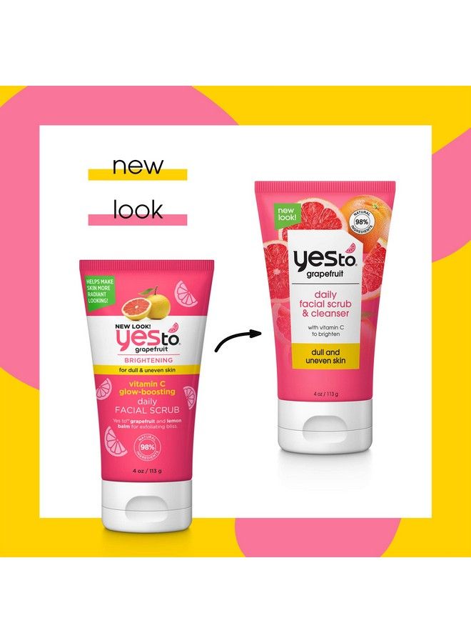 Grapefruit Daily Facial Scrub & Cleanser Exfoliating & Restoring Cleanser That Enhances Skins Radiance With Antioxidants Lemon Balm Extract & Vitamin C Natural Vegan & Cruelty Free 4 Oz