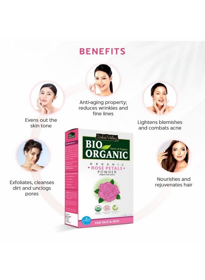 Bio Organic 100% Pure And Organic Rose Petals Powder; Rosa Indica For Skin Care Enriched With Vitamin A And C And Regenerate Skin Cells Glowing And Healthy (100G*3300G))