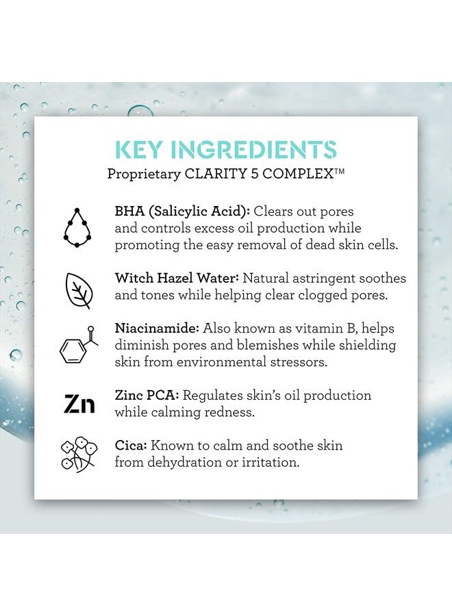 Clear Genius Clarifying Gel Cleanser with BHA to Detox and Clear Skin| Non-Irritating | Clean | Cruelty-Free | Paraben Free | Vegan | 6.4 oz