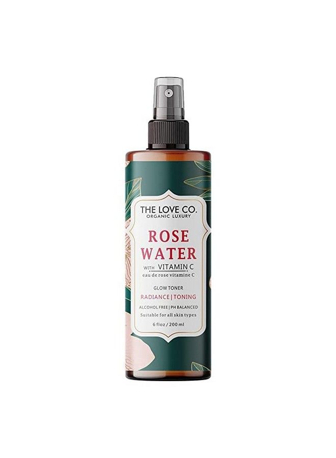 Rose Water Vitamin C Toner 200Ml Exfoliating Face Mist For Clearing Makeup & Dirt Controlling Oil And Tightening Pores Ideal For All Skin Types Including Dry And Men