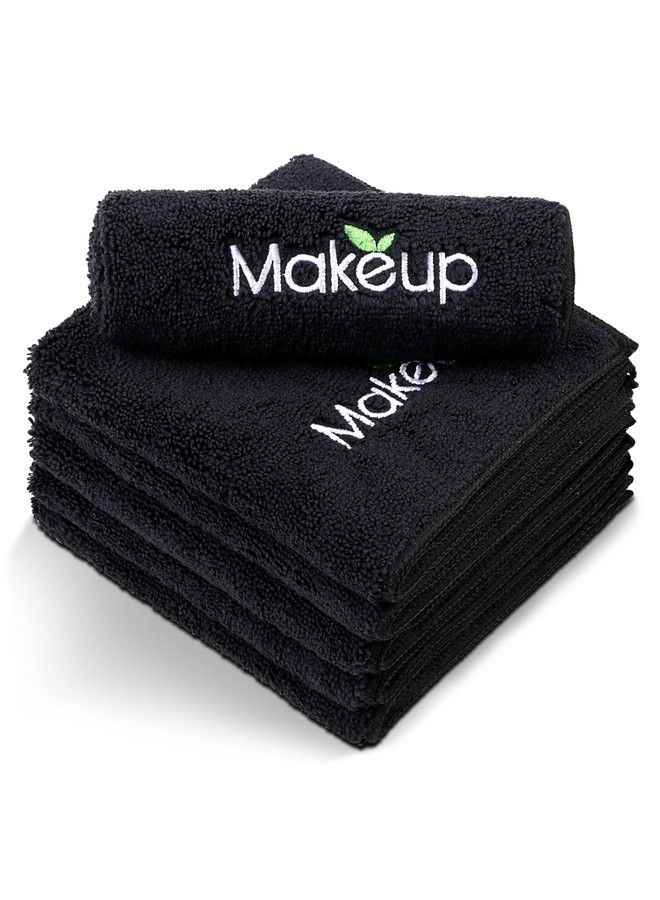 Makeup Remover Wash Cloths Super Soft & Quick Dry Microfiber Face Towel Absorbent Washcloths For Cleansing Fingertip Face Towels For Makeup Removal 13 X 13 Inch Pack Of 6 Black