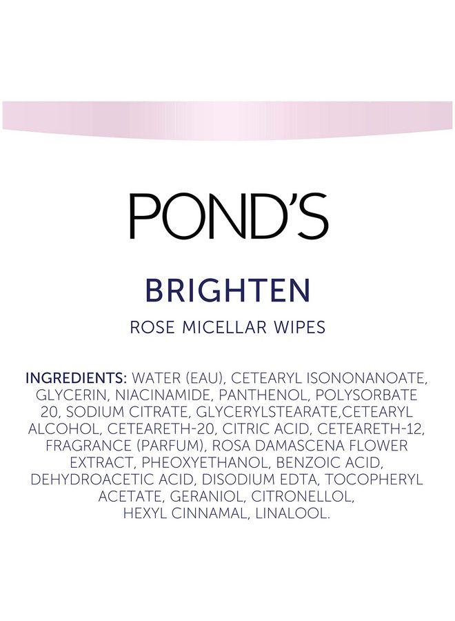 Vitamin Micellar Wipes For Dark Spots Brighten Rose Removes Waterproof Makeup 25 Wipes