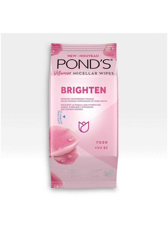 Vitamin Micellar Wipes For Dark Spots Brighten Rose Removes Waterproof Makeup 25 Wipes