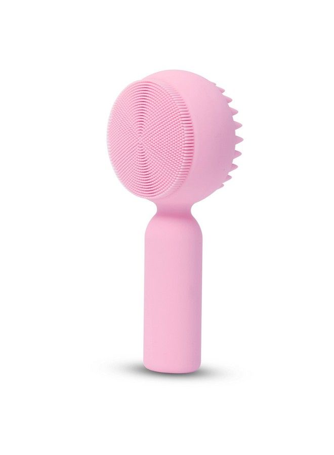 Silicone Facial Cleansing Brush 2 In 1 Silicone Facial Scrubber Manual Exfoliating Facial Brush Face Cleanser Face Exfoliator Ultrafine Bristles For Sensitive Skin Easy To Clean Lather Well (Pink)