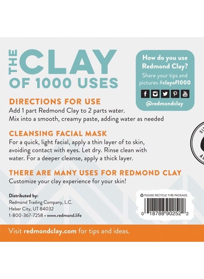 Redmond Clay - Bentonite Clay of 1000 Uses, Soothing Facial Mask, 10 Ounce (1 Pack)
