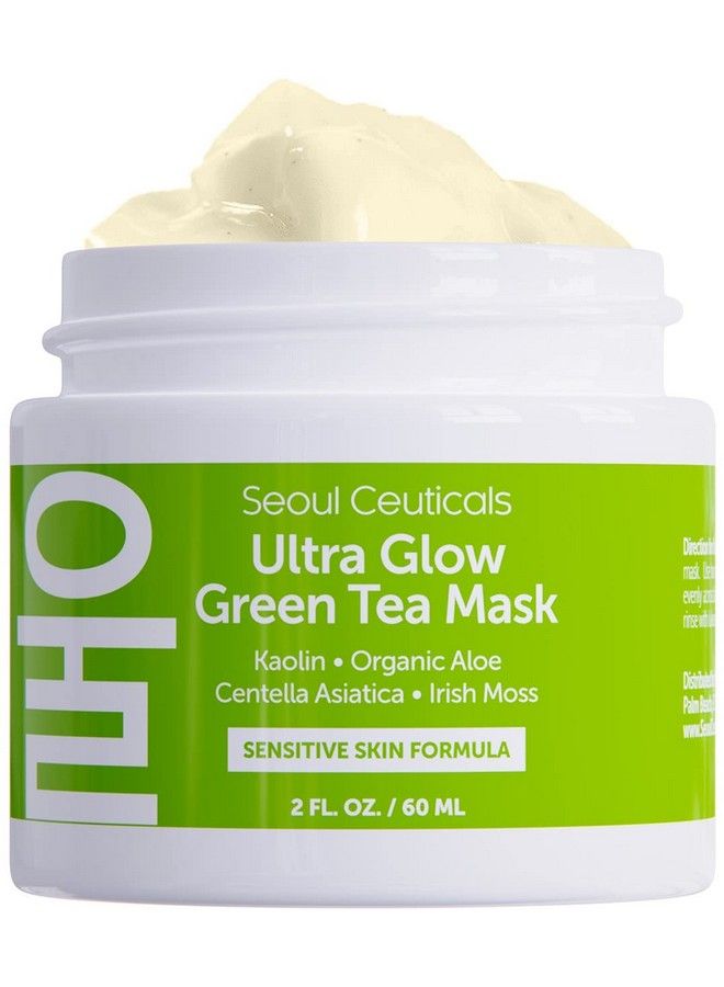 Korean Skin Care Face Mask For Sensitive Skin Korean Skincare Green Tea Wash Off Masks K Beauty Face Masks Aloe Vera Mask + Centella Asiatica Hydrating Facial Spa Mask 2Oz