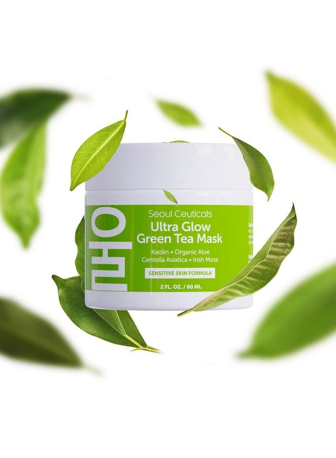 Korean Skin Care Face Mask For Sensitive Skin Korean Skincare Green Tea Wash Off Masks K Beauty Face Masks Aloe Vera Mask + Centella Asiatica Hydrating Facial Spa Mask 2Oz
