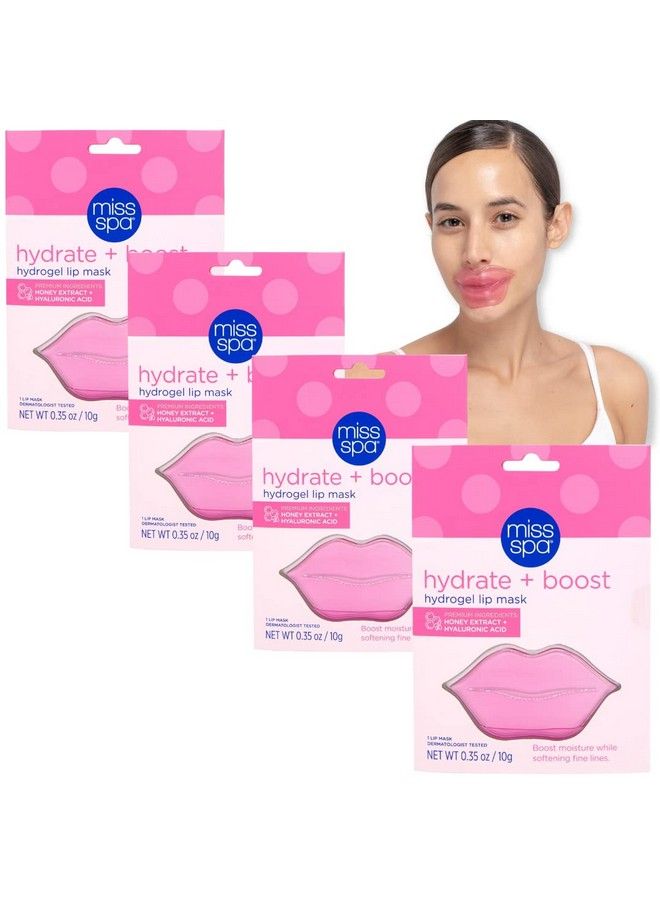Lip Mask Hydrate + Boost Hydrogel Pink Lip Mask Sooth & Restore Lips Lip Plumper Moisturizing And Reducing Fine Lines Antiaging Nourishing Honey Lip Patches (4 Pieces)