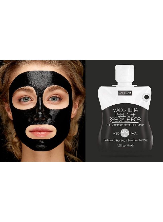 Milano Peeloff Pore Perfecting Face Mask Detox Skin Treatment Bamboo Charcoal And Vitamin E Purify The Skin And Free Clogged Pores Brightens Skin 1.01 Oz (568243/004)