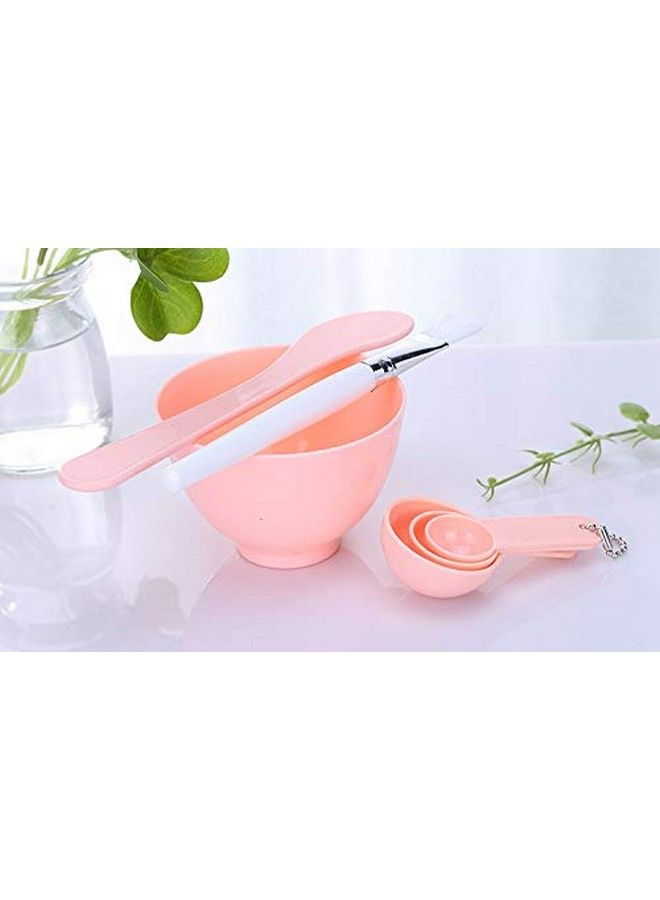 6 In 1 Pink Facial Care Makeup Cosmetic Tools Include Face Skin Care Mixing Bowl Stick Brush And Three Capacity Spoon Gauges For Lady Women Diy In Home Use