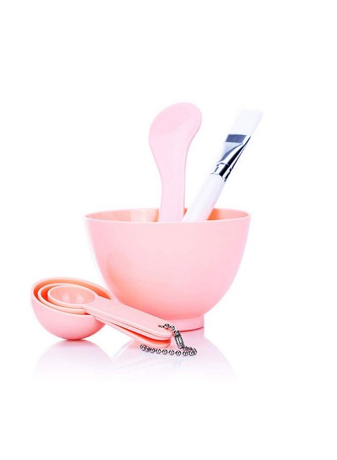 6 In 1 Pink Facial Care Makeup Cosmetic Tools Include Face Skin Care Mixing Bowl Stick Brush And Three Capacity Spoon Gauges For Lady Women Diy In Home Use